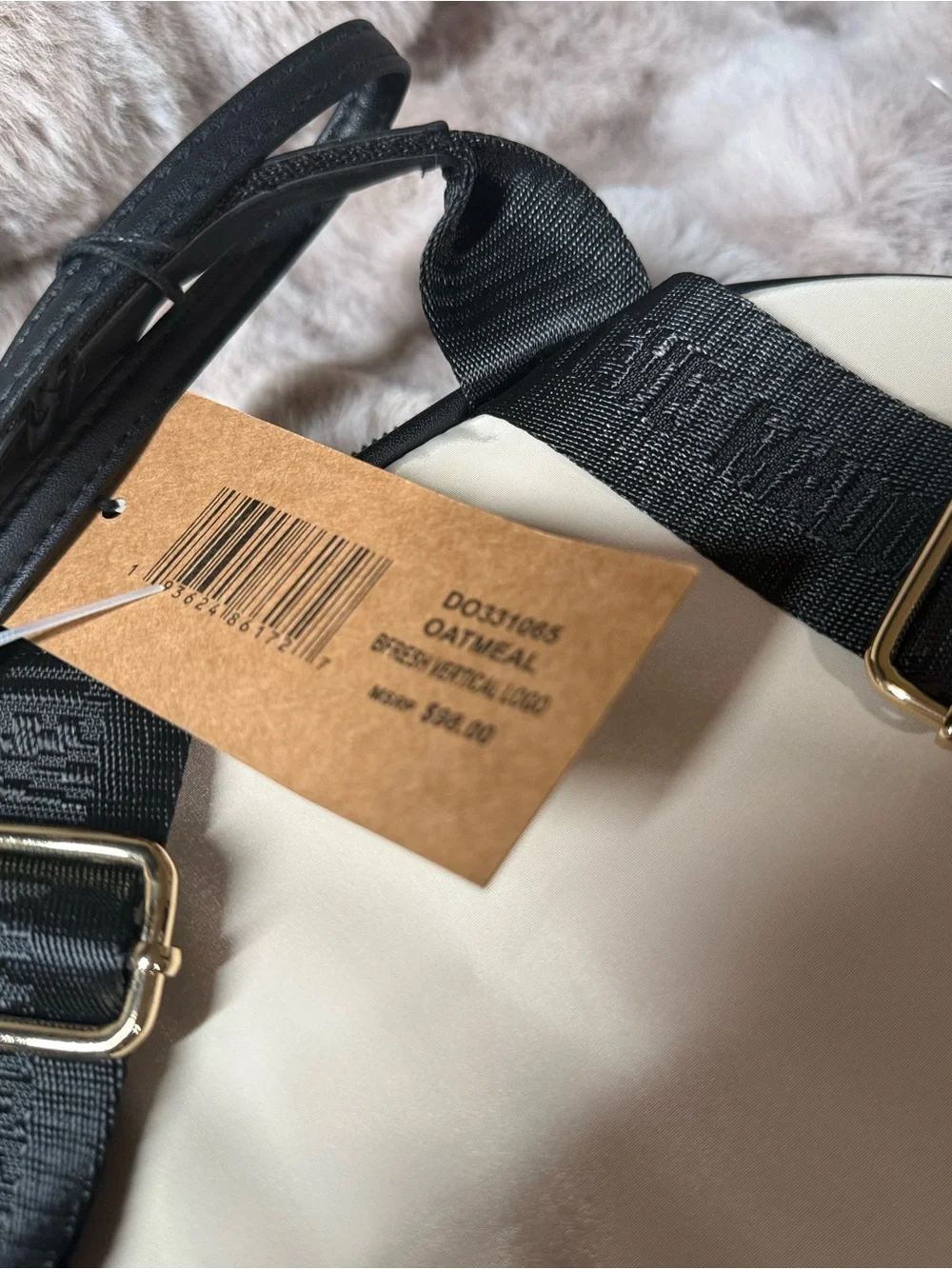 Steve Madden Tan Nylon Backpack School Beige Streetwear Utility Everyday Bag NWT
